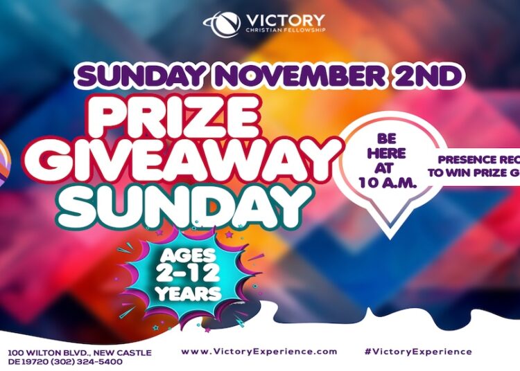 Prize Giveaway for Ages 2-12 Years: Be Here at 10 a.m. Sunday, November 2nd